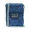 CHANEL Quilted CC SHW Chain Shoulder Bag Calfskin Leather Blue