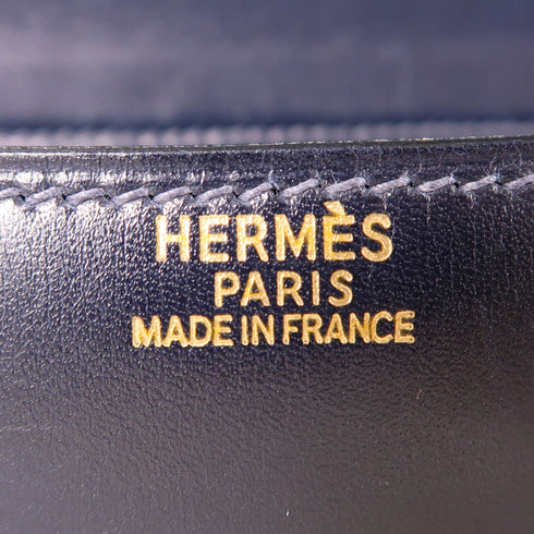 HERMES GHW Constance 24 Shoulder Bag Epsom Leather 2Z Bleu Nuit/Navy