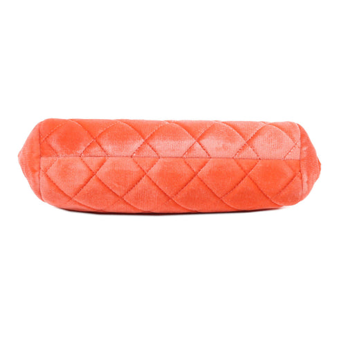 CHANEL CC Chain Shoulder Bag Velours Coral Pink