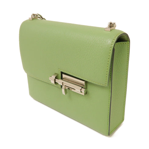 HERMES PHW Verrou Mini Chain Shoulder Bag Chevre Leather Vert Criquet Green
