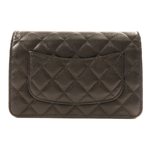 CHANEL CC GHW Wallet On Chain Crossbody Shoulder Bag Calfskin Leather