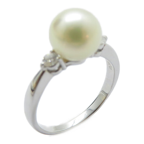 FINE JEWELRY Pearl Diamond Ring PT900 Platinum US#6.5