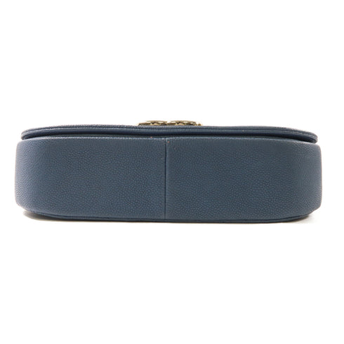CHANEL CC GHW 2Way Shoulder Bag Calfskin Leather Blue