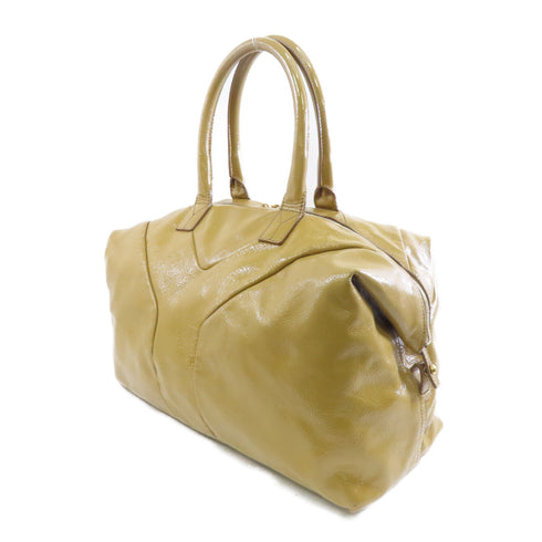 YVES SAINT LAURENT YSL GHW Shoulder Bag Patent Leather Brown