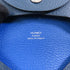 HERMES PHW Bastia Coin Case Purse Chevre Leather Bleu Zanzibar Bleu de Prusse