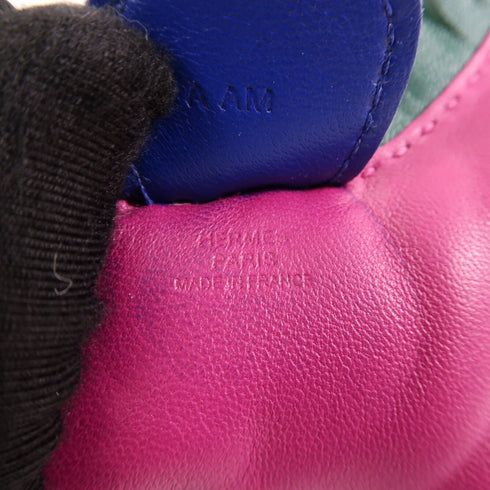 HERMES Rodeo MM Charm Milo Lambskin Leather Purple Blue Green