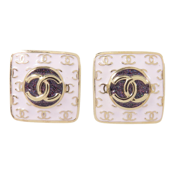 CHANEL CC Earrings Accessories C24/C Metal Gold White