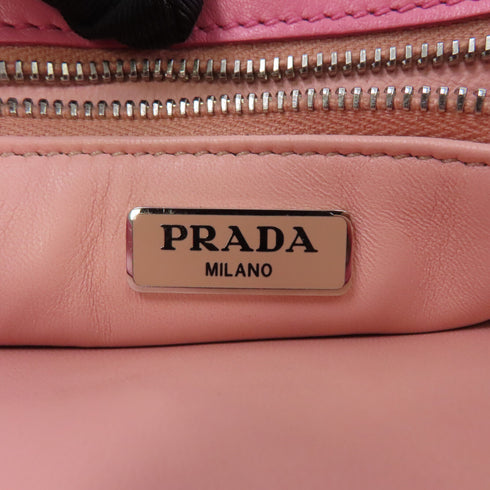 PRADA SHW Chain Shoulder Bag Calfskin Leather Pink