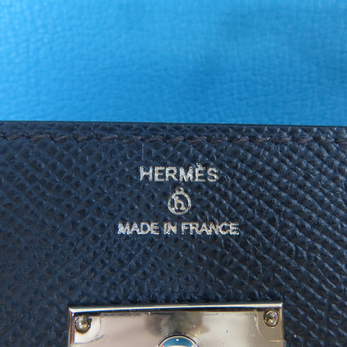 HERMES PHW Domino Set Epsom Leather Blue