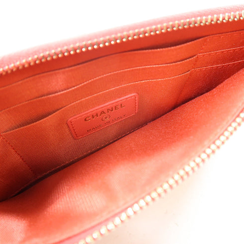 CHANEL Quilted CC GHW Long Wallet Lambskin Leather Pink