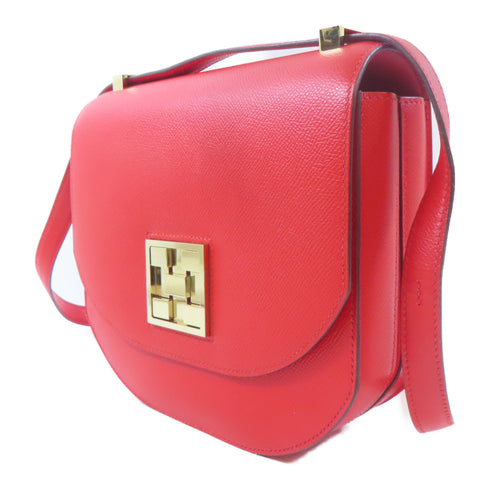 HERMES GHW Mosaique AU 24 Bag Shoulder Handbag Epsom Leather Rouge De Coeur Red