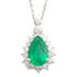 FINE JEWELRY 2.90ct Emerald 1.20ct Diamond Necklace PT900 PT850