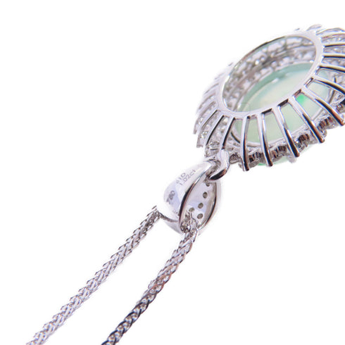 JEWELRY Jade Diamond Necklace 18K White Gold