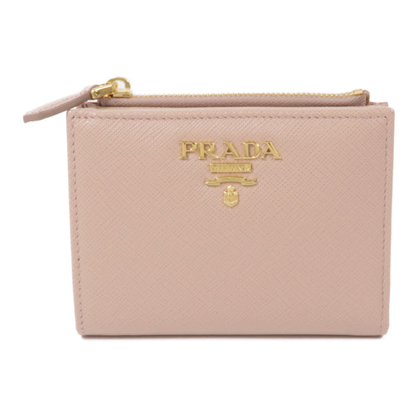 PRADA GHW Wallet Saffiano Leather Beige