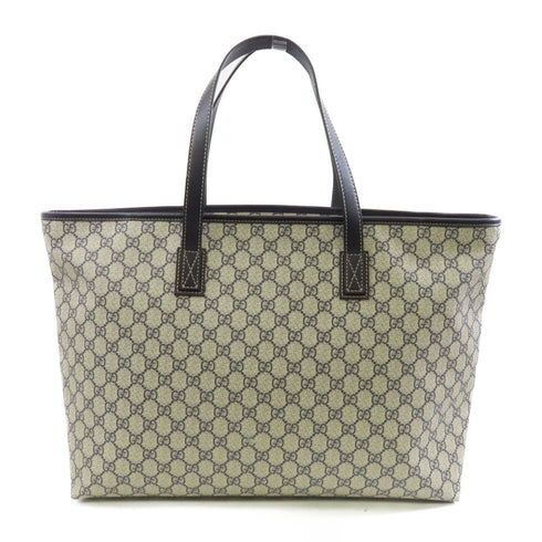 GUCCI GG SHW Tote Shoulder Bag 211120 Coated Canvas Blue Beige