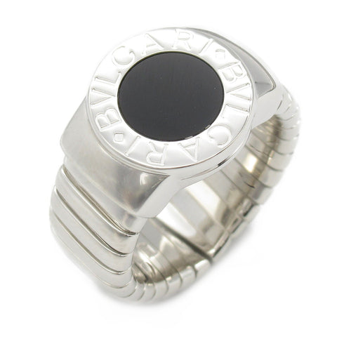 BVLGARI Tubogas Onyx Ring 18K White Gold Bvlgari#52 US#6.25