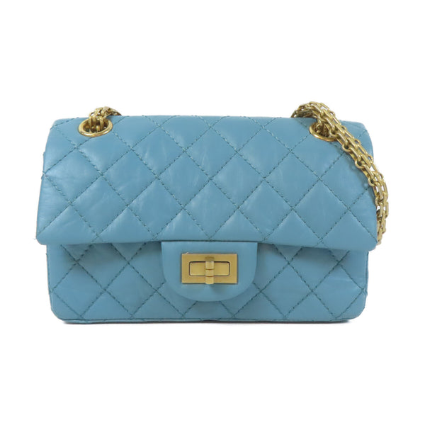 CHANEL Quilted CC GHW Chain Shoulder Bag AS0874 Calfskin Leather Blue