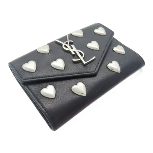 SAINT LAURENT YSL SHW Card Case Calfskin Leather Black v1