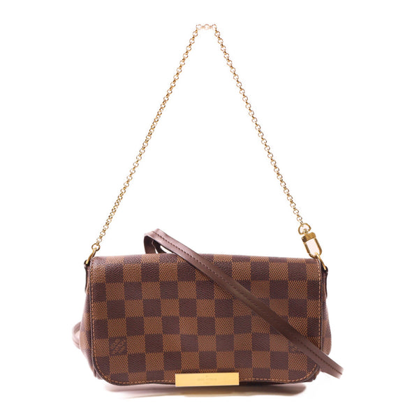 LOUIS VUITTON LV GHW Favorite MM 2 Way Shoulder Bag Handbag N41129 Damier Brown