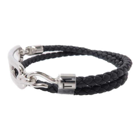 HERMES Roulis Double Tour Bracelet Swift leather Noir Black
