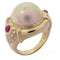 Fine Jewelry Pearl 0.32ct Diamond Ring US#5.75 18K Yellow Gold