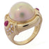 Fine Jewelry Pearl 0.32ct Diamond Ring US#5.75 18K Yellow Gold