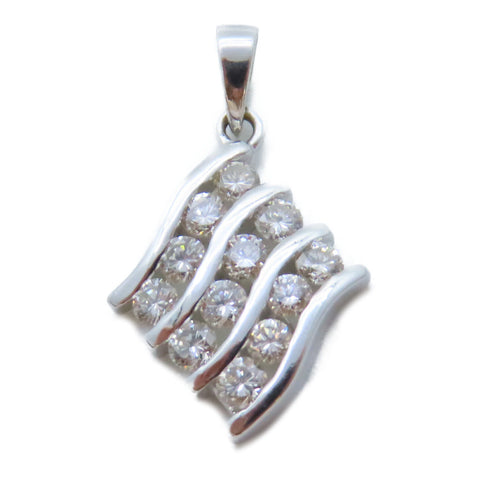 JEWELRY Diamond 1.7g Pendant Top 18K White Gold Silver