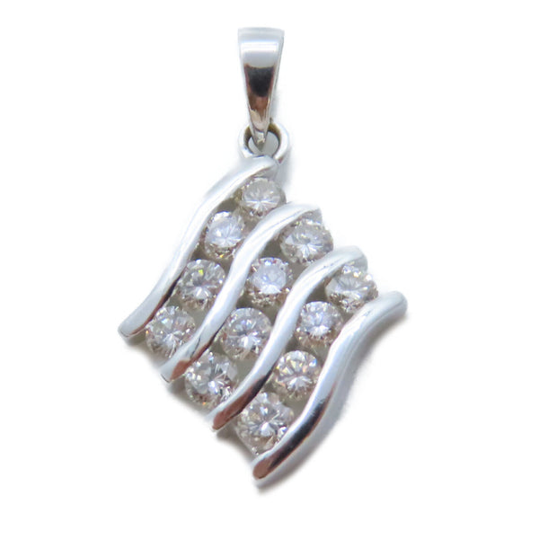 JEWELRY Diamond 1.7g Pendant Top 18K White Gold Silver