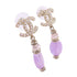 CHANEL GHW CC Earrings B21/S Metal PVC White Light Purple Gold Tone Color