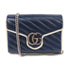 GUCCI GG SHW GG Marmont Shoulder Bag 573807 Calfskin Leather Blue