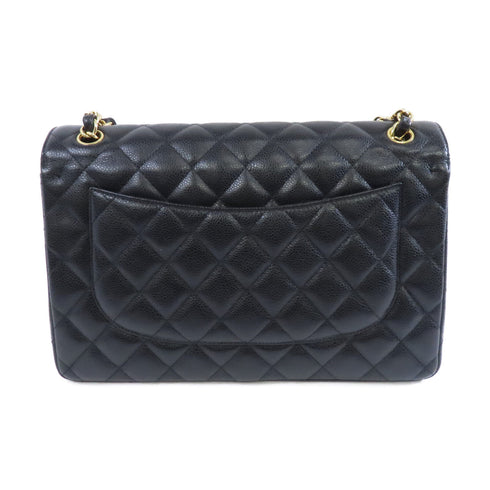 CHANEL Quilted CC GHW Classic Jumbo Chain Shoulder Bag A58600 Caviar Leather