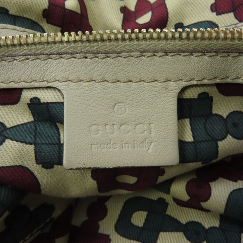 GUCCI GG GHW 2way Shoulder Bag Calfskin Leather White