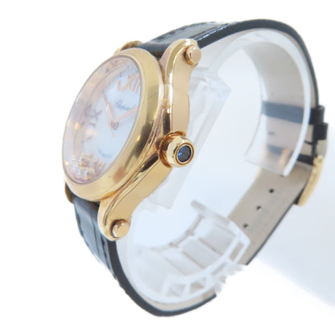 Chopard Happy Sport Automatic Watch 274893-5009 18K Pink Gold/Leather White