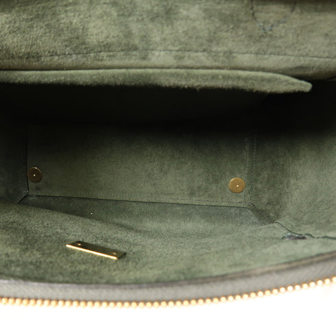 CELINE GHW Mini Belt Bag 2 Way Shoulder Handbag Calfskin Leather Green