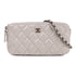 CHANEL CC Chain Shoulder Bag Calfskin Leather Silver