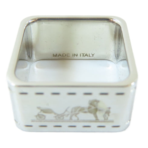 HERMES Scarf Ring Metal Silver