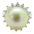 FINE JEWELRY 11.5mm Pearl Diamond Ring 18K Yellow Gold US#6.25