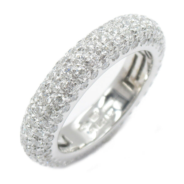 BVLGARI Full Eternity Pave Diamond Ring 18K White Gold US#5
