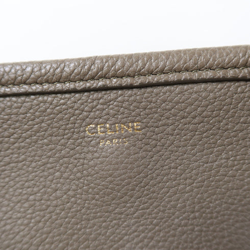 CELINE GHW 2 Way Shoulder Bag 194073CR7 Calfskin Leather Gray Taupe