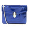 BVLGARI GHW Serpenti Forever Chain Shoulder Bag 281206/32745 Patent Leather Blue
