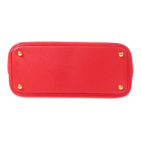 HERMES GHW Bolide Mini 2 Way Shoulder Handbag Chevre Leather Rose De Coeur/Red