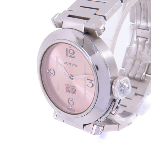 CARTIER Pasha Automatic Wrist Watch Stainless Steel C2475 Pink