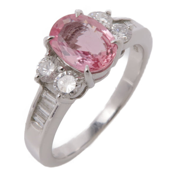 JEWELRY Pink Sapphire Diamond Ring PT900 Platinum US#5.75
