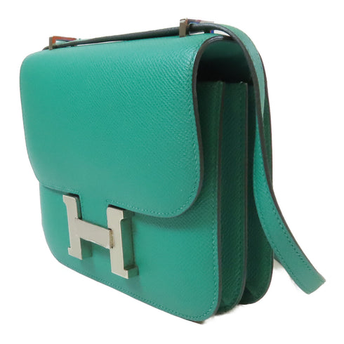 HERMES PHW Constance 24 Shoulder Bag H056347CK Epsom Leather Vert Jade Green