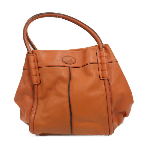 TOD'S SHW Hand Bag Calfskin Leather Orange