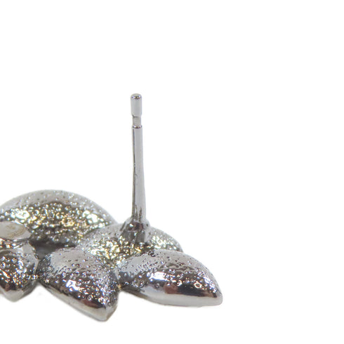 CHANEL CC Earrings Metal PVC Silver