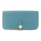 HERMES PHW Dogon MM Long Wallet Clemence Leather Blue Jeans