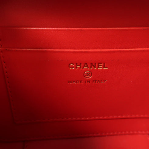 CHANEL CC GHW Chain Shoulder Bag Calfskin Leather Red v1
