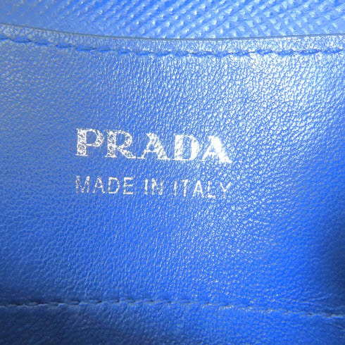 PRADA SHW Double Shoulder Bag Saffiano Leather Blue