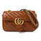 GUCCI GG GHW GG Marmont Mini Chain Shoulder 446744 Leather Brown